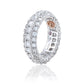 Suzy Levian Sterling Silver White Cubic Zirconia 3 Row Eternity Band
