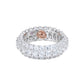 Suzy Levian Sterling Silver White Cubic Zirconia 3 Row Eternity Band