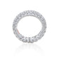 Suzy Levian Sterling Silver White Cubic Zirconia 3 Row Eternity Band