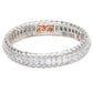 Suzy Levian White Sterling Silver Cubic Zirconia French Filigree Eternity Band