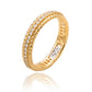 Suzy Levian Yellow Sterling Silver Cubic Zirconia French Filigree Eternity Band