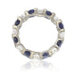 Suzy Levian Sterling Silver Oval Sapphire and Diamond Accent Eternity Band