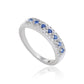 Suzy Levian Sterling Silver Sapphire & Diamond Accent Pave Band Ring