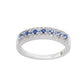 Suzy Levian Sterling Silver Sapphire & Diamond Accent Pave Band Ring