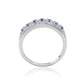 Suzy Levian Sterling Silver Sapphire & Diamond Accent Pave Band Ring