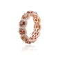 Suzy Levian Rose Sterling Silver Cubic Zirconia Champagne Round Eternity Band