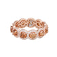 Suzy Levian Rose Sterling Silver Cubic Zirconia Champagne Round Eternity Band