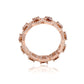 Suzy Levian Rose Sterling Silver Cubic Zirconia Champagne Round Eternity Band