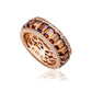 Suzy Levian Rose Sterling Silver Cubic Zirconia Brown Emerald Cut Eternity Band