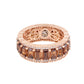 Suzy Levian Rose Sterling Silver Cubic Zirconia Brown Emerald Cut Eternity Band