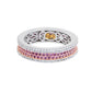 Suzy Levian Sterling Silver Pink Sapphire and Diamond Accent Pave Eternity Band