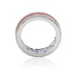 Suzy Levian Sterling Silver Pink Sapphire and Diamond Accent Pave Eternity Band