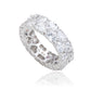 Suzy Levian Sterling Silver Heart Shape White Cubic Zirconia Eternity Band