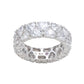 Suzy Levian Sterling Silver Heart Shape White Cubic Zirconia Eternity Band