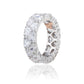 Suzy Levian Sterling Silver Heart Shape White Cubic Zirconia Eternity Band