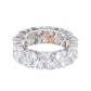 Suzy Levian Sterling Silver Heart Shape White Cubic Zirconia Eternity Band
