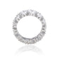 Suzy Levian Sterling Silver Heart Shape White Cubic Zirconia Eternity Band