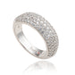Suzy Levian White Sterling Silver White Cubic Zirconia Thick Pave Band