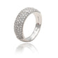 Suzy Levian White Sterling Silver White Cubic Zirconia Thick Pave Band