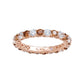 Suzy Levian Brown & White Cubic Zirconia in Rose Sterling Silver Eternity Band