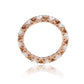 Suzy Levian Brown & White Cubic Zirconia in Rose Sterling Silver Eternity Band