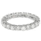 Suzy Levian White Cubic Zirconia in White Sterling Silver Eternity Band