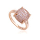 Suzy Levian Pave Pink Cubic Zirconia in Rose Sterling Silver Ring