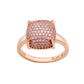 Suzy Levian Pave Pink Cubic Zirconia in Rose Sterling Silver Ring