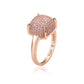 Suzy Levian Pave Pink Cubic Zirconia in Rose Sterling Silver Ring