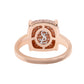 Suzy Levian Pave Pink Cubic Zirconia in Rose Sterling Silver Ring