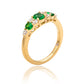Suzy Levian Yellow Sterling Silver Green White Cubic Zirconia Graduating Ring