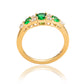 Suzy Levian Yellow Sterling Silver Green White Cubic Zirconia Graduating Ring