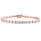 Suzy Levian 15cttw Cubic Zirconia Rose Sterling Silver 7 inch Crossing Tennis Bracelet