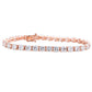 Suzy Levian 15cttw Cubic Zirconia Rose Sterling Silver 7 inch Crossing Tennis Bracelet
