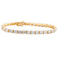 Suzy Levian 15cttw Cubic Zirconia Yellow Sterling Silver 7 inch Crossing Tennis Bracelet