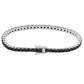 Suzy Levian Black Cubic Zirconia Sterling Silver 7 inch Tennis Bracelet
