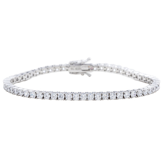 Suzy Levian Cubic Zirconia Sterling Silver 7 inch Tennis Bracelet