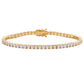 Suzy Levian Cubic Zirconia Gold Sterling Silver 7 inch Tennis Bracelet