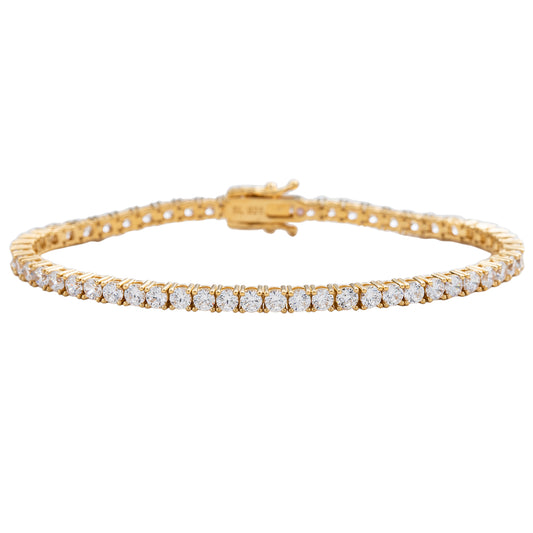 Suzy Levian Cubic Zirconia Gold Sterling Silver 7 inch Tennis Bracelet