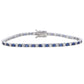 Suzy Levian Sterling Silver Round-Cut Blue And White Sapphire Tennis Bracelet