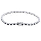 Suzy Levian Black White Cubic Zirconia Sterling Silver 7 inch Tennis Bracelet