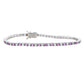 Suzy Levian Sterling Silver Round-Cut Pink And White Sapphire Tennis Bracelet