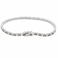 Suzy Levian Brown White Cubic Zirconia White Sterling Silver 7 inch Tennis Bracelet
