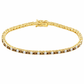 Suzy Levian Brown White Cubic Zirconia Yellow Sterling Silver 7 inch Tennis Bracelet
