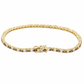 Suzy Levian Brown White Cubic Zirconia Yellow Sterling Silver 7 inch Tennis Bracelet