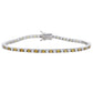 Suzy Levian Sterling Silver Round-Cut Yellow And White Sapphire Tennis Bracelet