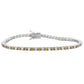 Suzy Levian Sterling Silver Round-Cut Yellow And White Sapphire Tennis Bracelet
