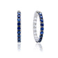 Suzy Levian Sterling Silver Blue Sapphire and Diamond Accent Hoop Earring