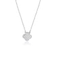 Suzy Levian White Sterling Silver Cubic Zirconia Pave Clover Necklace