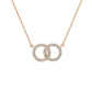 Suzy Levian 14K Rose Gold .48 cttw Diamond Interlocking Circle Solitaire Necklace